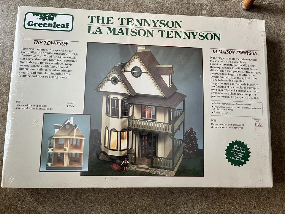 New Sealed in Plastic Vintage Greenleaf Wood Tennyson Dollhouse kit USA - Image 1 of 1