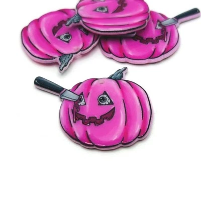 Dije de Halloween calabaza rosa, 35x42 mm - Vendedor de EE. UU. Foto 1 de 4