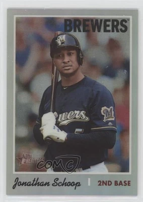 Topps Heritage Chrome Refractor 2019/570 Jonathan Schoop (con cerveceros) Foto 1 de 2