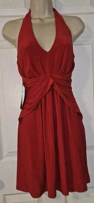 Nuevo con etiquetas Vestido Boston Propio Rojo Vaina Halter Cortina Frontal Mujer Talla 0 Elástico  Foto 1 de 4