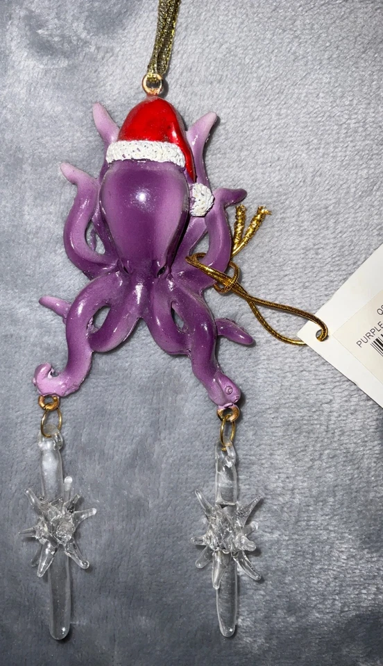 Tentáculos tenaces pulpo vacaciones Navidad adorno púrpura G20 Foto 1 de 3