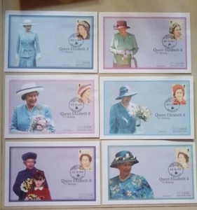EZ~FR Turks & Caicos 2001 Set of 6 FDCs Queen Elizabeth's 75th Birthday - Picture 1 of 7