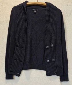 Blue Tommy Hilfiger double 3 button cardigan small shawl collar - Picture 1 of 8