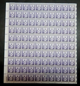 MINT SHEET of 100 - #1008 3c NATO - XF og NH - Picture 1 of 1
