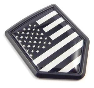USA Black American Flag black Shield emblem Car bike Decal crest - Imagen 1 de 4