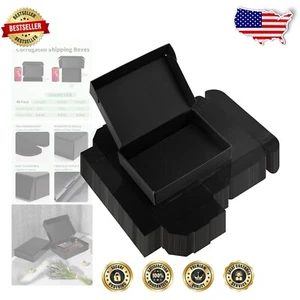 Easy Assemble 40-Pack Black Shipping Mailer Boxes - 9x6x2 for Versatile Use - Picture 1 of 9