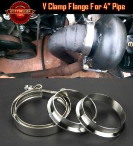 T304 Stainless Steel V Band Clamp Flange Assembly For Dodge 4" OD Exhaust pipe