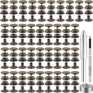 72 Piezas 15MM Kit de Sujeción a Presión Herramienta Botón a Presión Kit de Broches a Presión para Cuero Cuero - Imagen 1 de 12