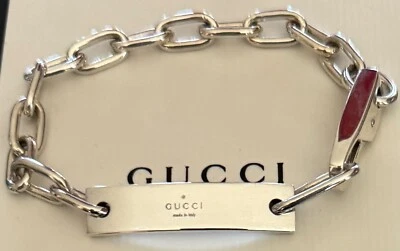Gucci ID  Bracelet Sterling Silver 925  7 1/4"   Made in Italy - Image 1 of 3