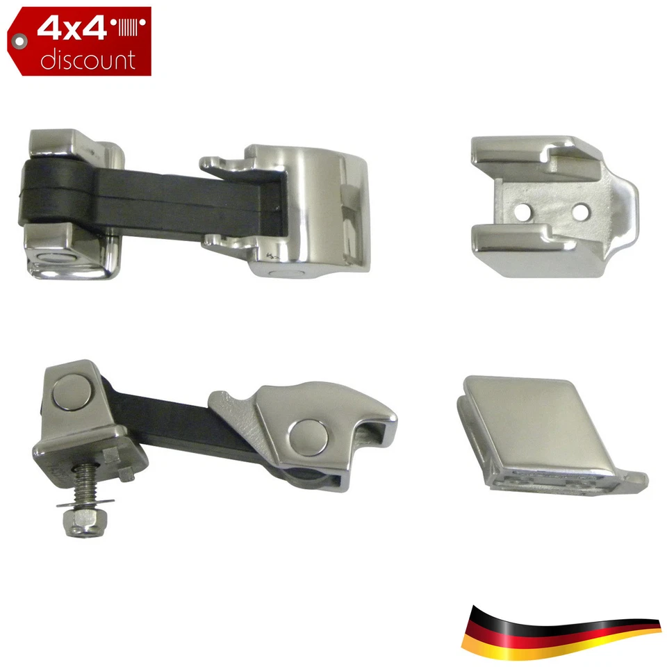 Kit d'attrape-capot Inox poli Acier inoxydable Jeep Wrangler JK 2007+ - Photo 1/1