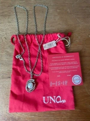 Collar de cadena de plata de 20" con colgante de perlas en órbita Uno De 50 ligeramente usado Foto 1 de 4