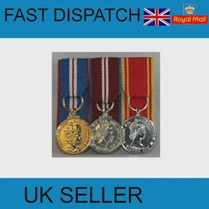 Miniature Court Mounted Golden Jubilee, Queens Diamond Jubilee, Fire LS&GC Medal - Picture 1 of 1