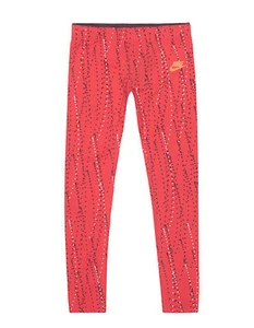 Nike Kids' Girl's NSW PRINTED LEGGING Ember Glow/Peach Cream 806391-850 a - Picture 1 of 3