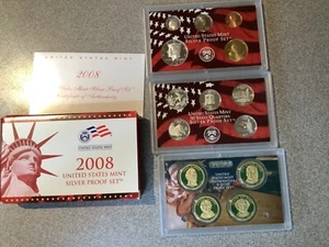 2008 State Quarter Silver Proof Set U.S. Mint Packaging OGP COA - Picture 1 of 4