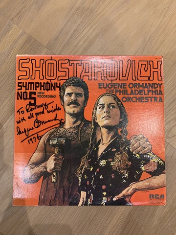 Eugene Ormandy Signed LP - Shostakovich Symphonies NO.5 Cover