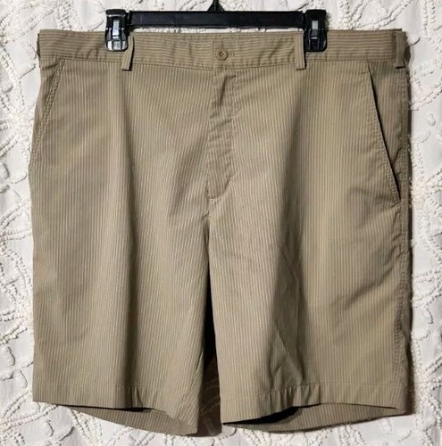 Pantaloncini Nike Uomo Dri Fit Taglia 38 Flex Tan Khaki Logo Tasca Gessato Golf Sport