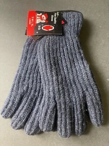 Thinsulate Womens Gloves One Size Thermal Insulation 3M Blue/Black Knit - Picture 1 of 5