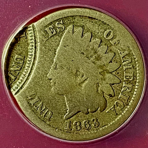 1863 INDIAN CENT DOUBLE STRUCK ANACS G-4! Cover