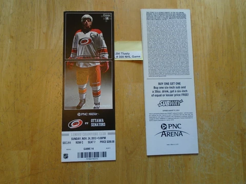 Jiri Tlusty  300th NHL Game  Carolina Hurricanes Cover