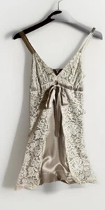 HALE BOB Y2K 90s Fairycore Babydoll Empire Lace Silk Slip Dress XSmall XS Q - Bild 1 von 8
