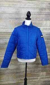 Abrigo Tommy Hilfiger Años 90 TOMMY JEANS Azul Cremallera Completa Abajo Puffer Para Mujer Talla Grande - Imagen 1 de 11