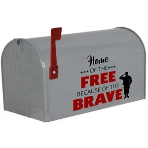 Home of The Free Because of The Brave Decal for Mailbox Patriotic Decorations VW - Picture 1 of 4