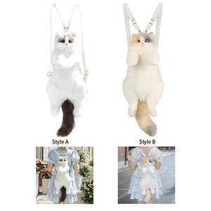 Cute Plush Cat Backpack Daypack Cartoon Backpack for Child Cat Lovers Teens Gift - Picture 1 of 12