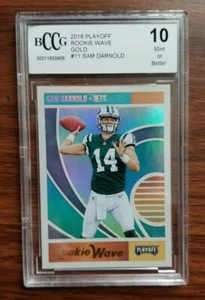 2018 playoff football Rookie Wave GOLD #11 Sam Darnold BCCG 10 Mint - Picture 1 of 2