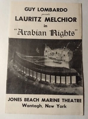 Playbill "Arabian Nights" Jones Beach Marine Theatre vintage década de 1950 Wantagh, NY  - Imagem 1 de 4