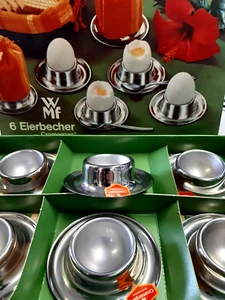6 egg cups WMF Cromargan 70s in original packaging new unused - Picture 1 of 6