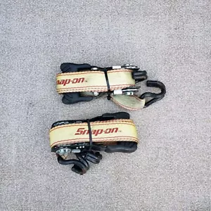 2 Snap On Ratchet Strap Set 1.5" Width x 6' Feet Ratcheting Tie Down Hooks - Picture 1 of 24