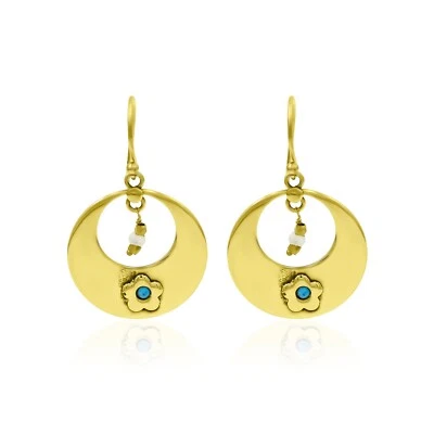 Natürlich Türkis Haken Ohrringe für Damen Schmuck Handgemacht Schmuck - Bild 1 von 4