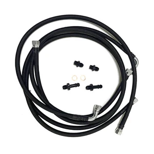 Black Transmission Cooler Hose Line Kit for 03-07 Dodge Ram Cummins 5.9L 48RE - Picture 1 of 4