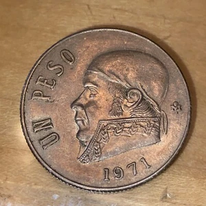 Mo-1971 MEXIKO KUPFER NICKEL ZUSAMMENSETZUNG UN PESO MÜNZE - Bild 1 von 8