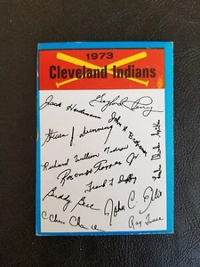 Cleveland Indians Blue Border Team Checkliste 1973 Topps Baseball Karte - Bild 1 von 2