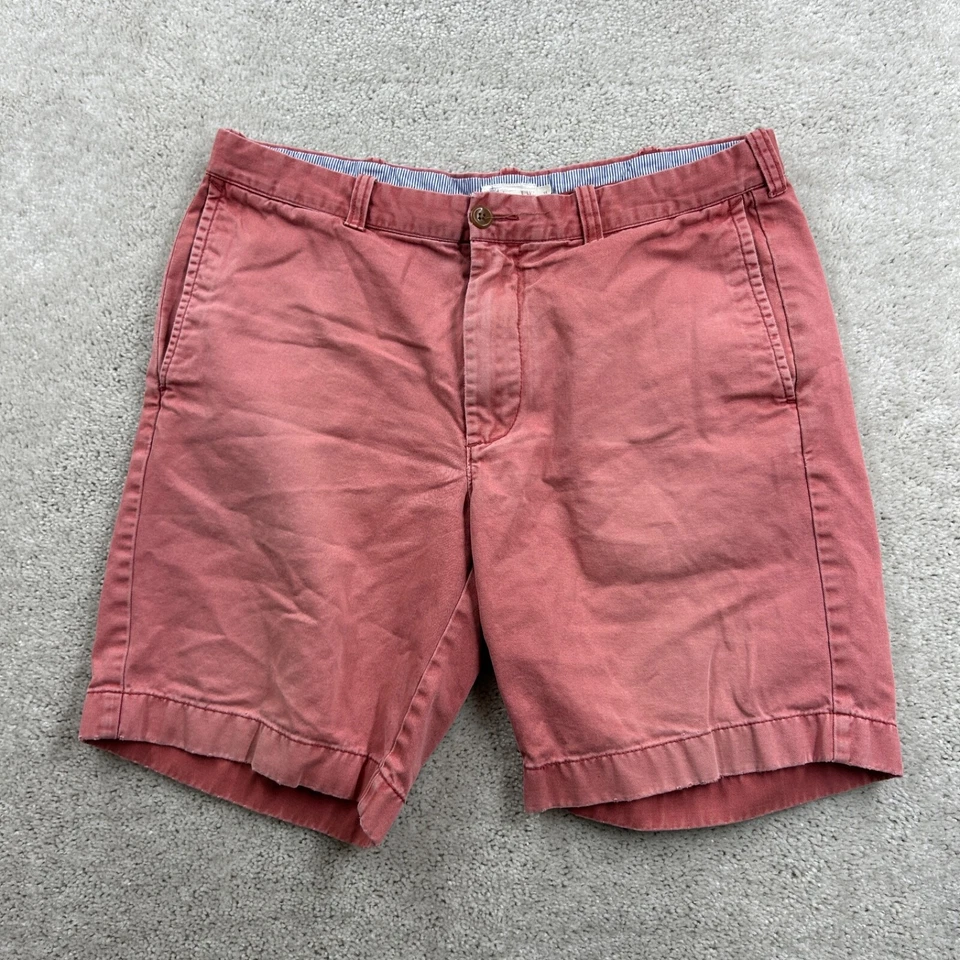 Pantalones Cortos J.CREW Para Hombre Talla 35 Rojo Claro Chino Caquis Algodón Frente Plano Foto 1 de 4
