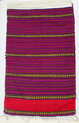 Ethnic Ethiopian long runner Handwoven cotton multicolor  - Image 1 of 3