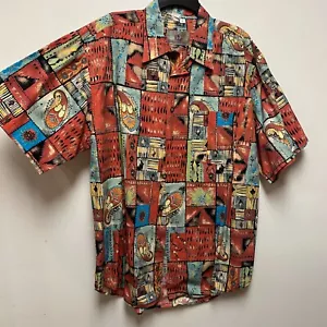 The Territory Ahead Floral Paisley Abstract Short Sleeve Multicolor Shirt XL VTG - Picture 1 of 7