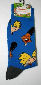 Hey Arnold & Gerald Nickelodeon Cartoon New Tag 1 Pair Gray Socks Fits 6-12 2018 - Picture 1 of 2
