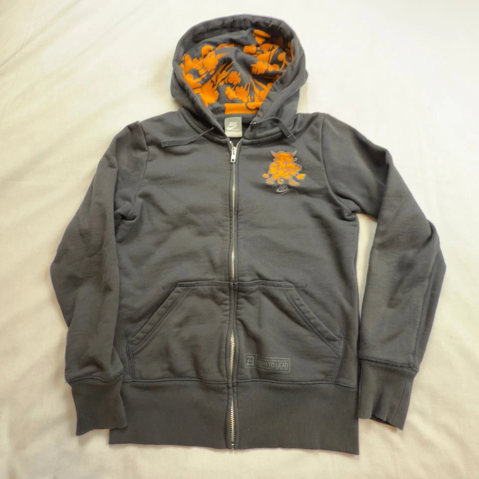 Sudadera con Capucha Nike Born To Lead 09 Niños Cremallera Completa Negra Naranja Detalle Gráfico Talla L Foto 1 de 4