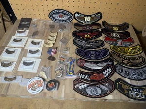 Harley Davison Lot Vest Patches Pins Hogs - Picture 1 of 11