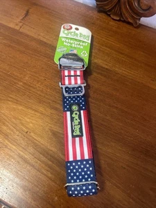 NEW Cycle Dog Collar Waterproof No-Stink American Flag Metal Buckle Size Large - Picture 1 of 5