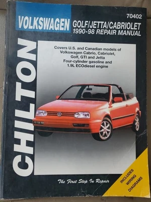 Faded Repair Manual 1990-1998 Volkswagen Golf Jetta Cabriolet Cabrio Gti  Foto 1 de 4