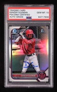 Denzer Guzman Signed 2022 Bowman Chrome Prospects Refractors #BCP138 #319/499 RC - Picture 1 of 2