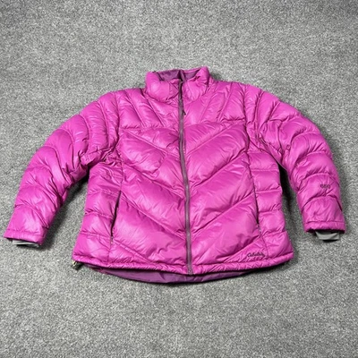 Cabela's Goose-Down Jacket Womens XL Pink Purple 650 Fill Puffer Quilted Zip - Image 1 of 4