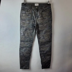 Hush Women Size 10 Green Camouflage Combat Skinny Denim Jeans Cotton Casual - Picture 1 of 11