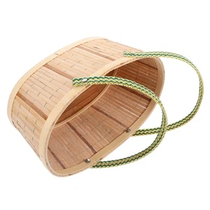 Bamboo Weaving Basket Woven Flower Basket Wedding Flower Girl Basket Wicker - Picture 1 of 12