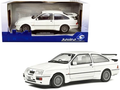1987 Ford Sierra RS500 RHD Diecast Model Car White Black Stripes 1/18 Solido - Image 1 of 4
