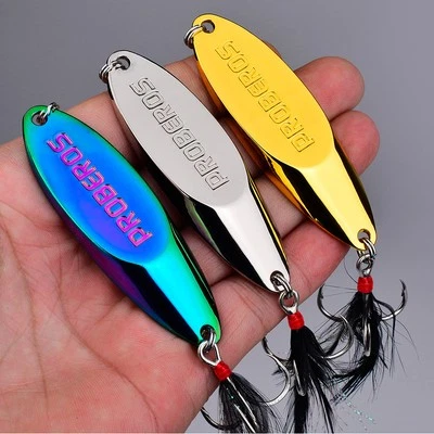 5PCS 3g-60g Metal Spoon Jigging Fishing Lure with Treble Hook for Trout Bass - Image 1 of 4