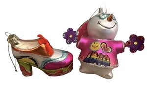 Hippie Ornamente 2er Set Hippie Schneemann (60’er Jahre Motiv) & Groovy Schuhschmuck - Bild 1 von 15